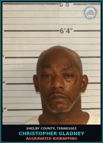 CCW arrest card for CHRISTOPHER GLADNEY in Shelby County: AGGRAVATED KIDNAPPING