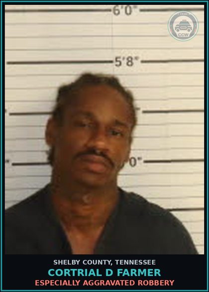 CCW arrest card for CORTRIAL D FARMER in Shelby County: EVADING ARREST