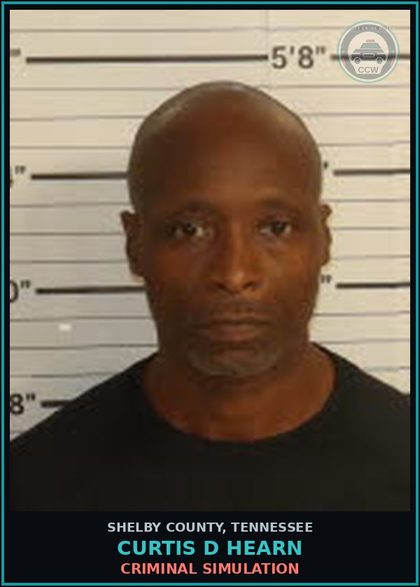CCW arrest card for CURTIS D HEARN in Shelby County: CRIMINAL SIMULATION