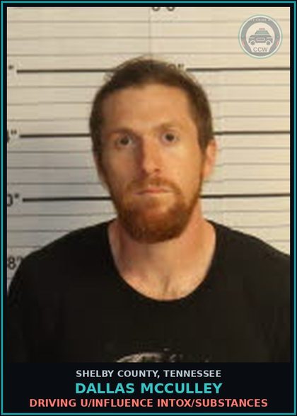 CCW arrest card for DALLAS MCCULLEY in Shelby County: DRIVING U/INFLUENCE INTOX/DRUGS