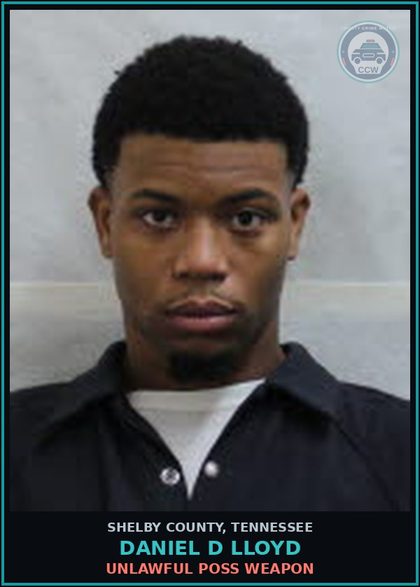 CCW arrest card for DANIEL D LLOYD in Shelby County: UNLAWFUL POSS WEAPON