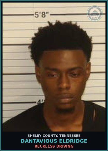 CCW arrest card for DANTAVIOUS ELDRIDGE in Shelby County: RECKLESS DRIVING
