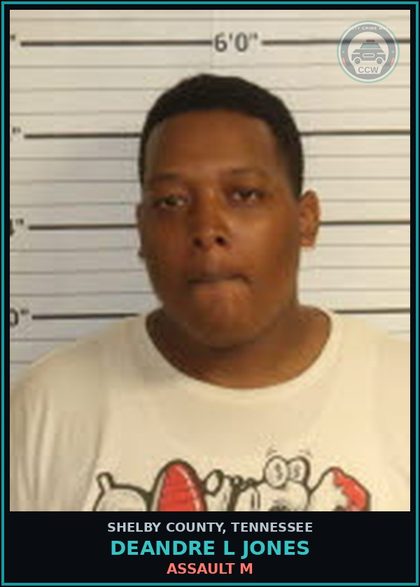 CCW arrest card for DEANDRE L JONES in Shelby County: ASSAULT M