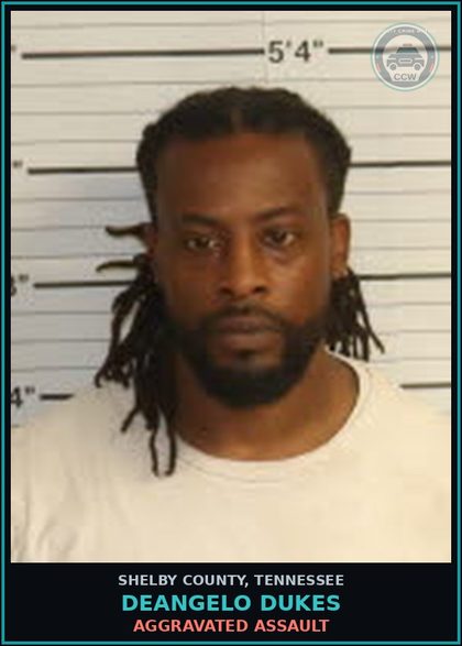 CCW arrest card for DEANGELO DUKES in Shelby County: AGGRAVATED s3xual BATTERY