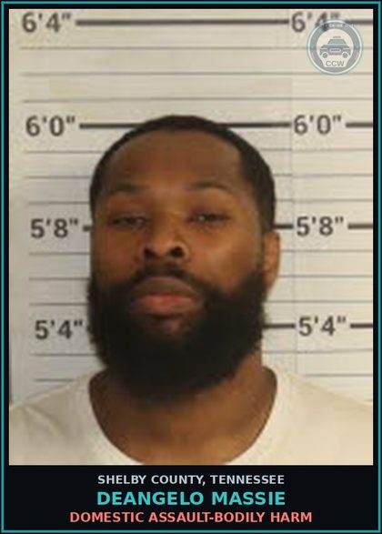 CCW arrest card for DEANGELO MASSIE in Shelby County: DOMESTIC ASSAULT-BODILY HARM