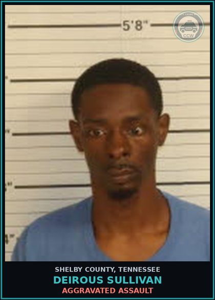 CCW arrest card for DEIROUS SULLIVAN in Shelby County: AGGRAVATED ASSAULT