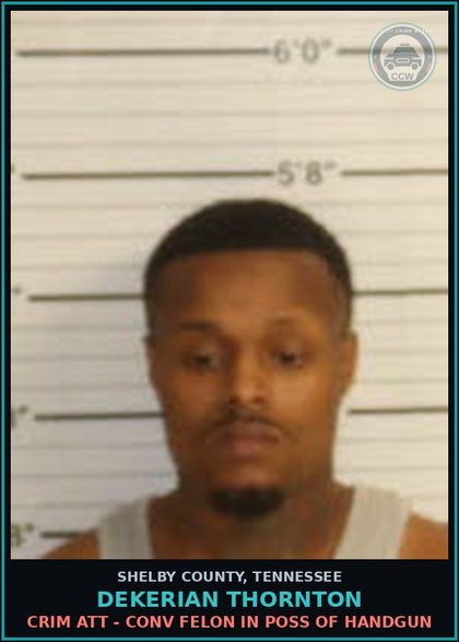 CCW arrest card for DEKERIAN THORNTON in Shelby County: PETITION TO REVOKE SUSP SENTENCE