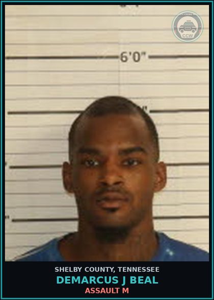 CCW arrest card for DEMARCUS J BEAL in Shelby County: ASSAULT M