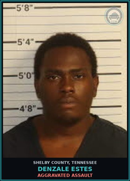 CCW arrest card for DENZALE ESTES in Shelby County: AGGRAVATED ASSAULT
