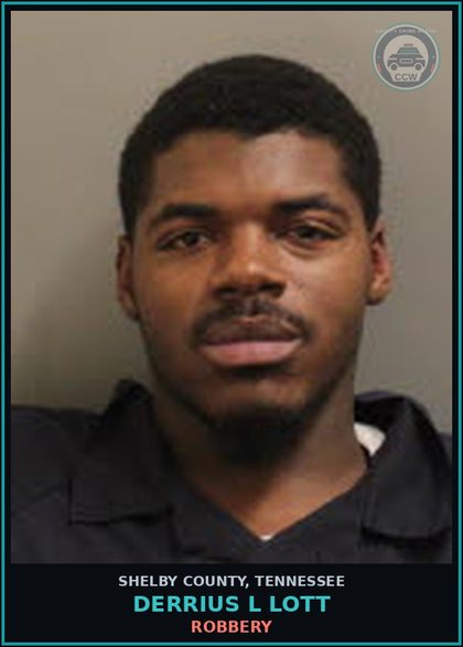 CCW arrest card for DERRIUS L LOTT in Shelby County: EVADING ARREST