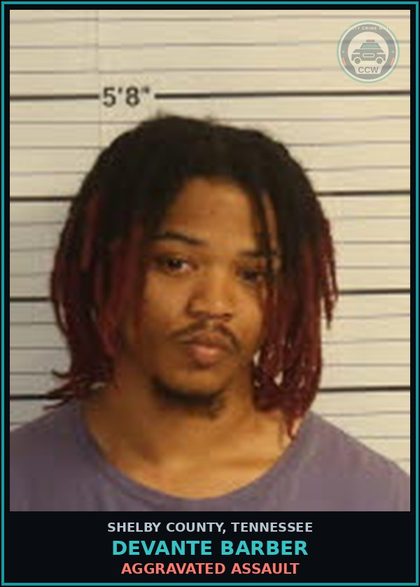 CCW arrest card for DEVANTE BARBER in Shelby County: DOMESTIC ASSAULT-BODILY HARM