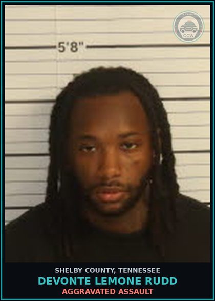 CCW arrest card for DEVONTE LEMONE RUDD in Shelby County: AGGRAVATED ASSAULT