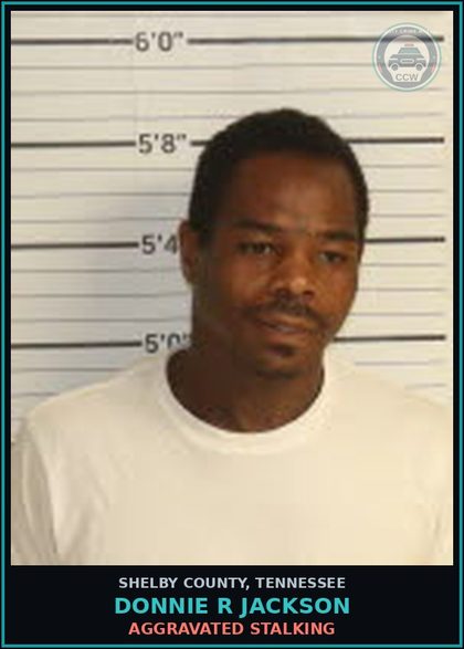 CCW arrest card for DONNIE R JACKSON in Shelby County: AGGRAVATED STALKING