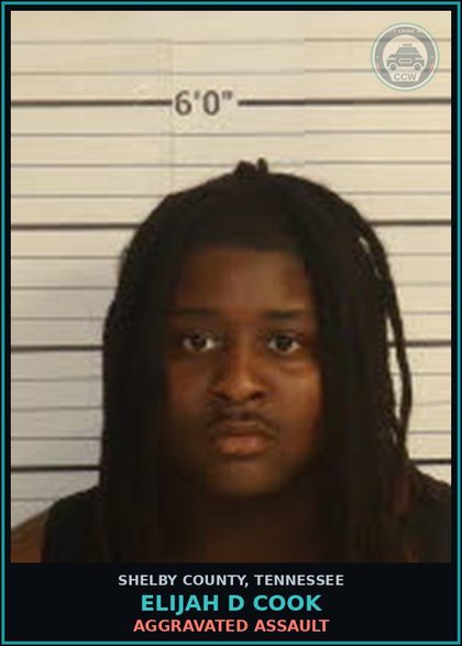 CCW arrest card for ELIJAH D COOK in Shelby County: AGGRAVATED ASSAULT