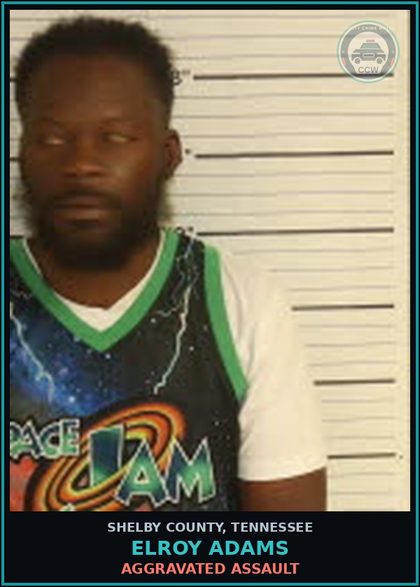 CCW arrest card for ELROY ADAMS in Shelby County: AGGRAVATED ASSAULT