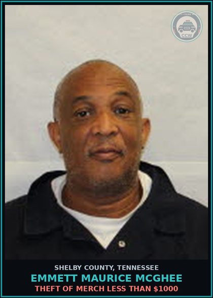 CCW arrest card for EMMETT MAURICE MCGHEE in Shelby County: INTENTIONALLY EVADE ARREST IN AUTO