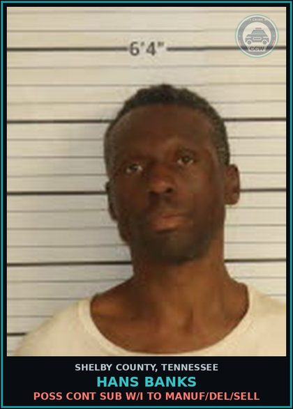 CCW arrest card for HANS BANKS in Shelby County: UPCS-W/I METH