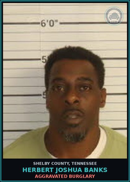 CCW arrest card for HERBERT JOSHUA BANKS in Shelby County: AGGRAVATED BURGLARY