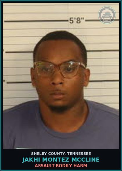 CCW arrest card for JAKHI MONTEZ MCCLINE in Shelby County: ASSAULT-BODILY HARM