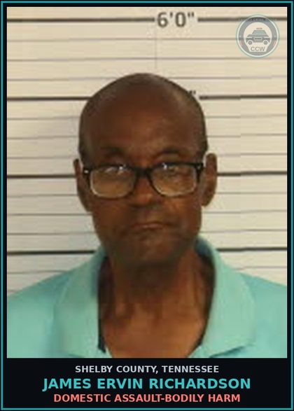 CCW arrest card for JAMES ERVIN RICHARDSON in Shelby County: DOMESTIC ASSAULT-BODILY HARM