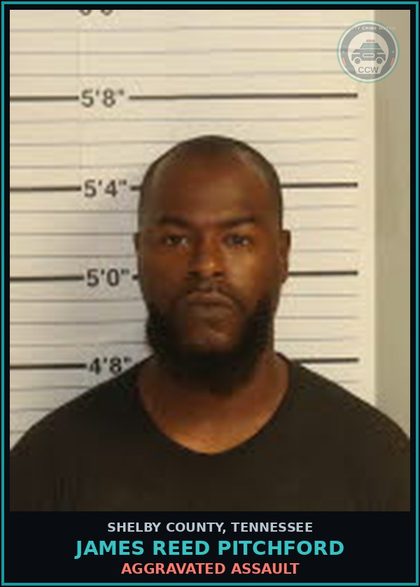 CCW arrest card for JAMES REED PITCHFORD in Shelby County: AGGRAVATED ASSAULT