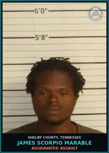 CCW arrest card for JAMES SCORPIO MARABLE in Shelby County: AGGRAVATED ASSAULT