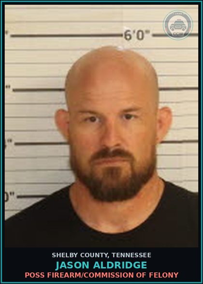 CCW arrest card for JASON ALDRIDGE in Shelby County: POSS Canna W/I MAN/DEL/SELL