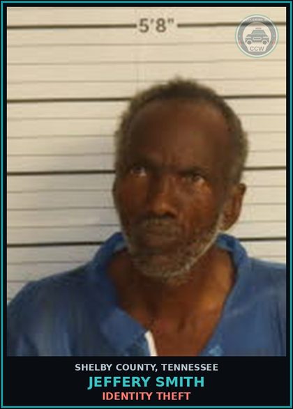 CCW arrest card for JEFFERY SMITH in Shelby County: IDENTITY THEFT