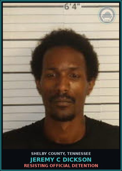 CCW arrest card for JEREMY C DICKSON in Shelby County: EVADING ARREST