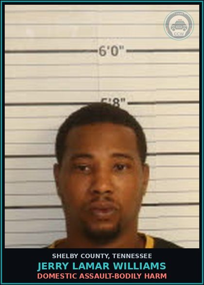 CCW arrest card for JERRY LAMAR WILLIAMS in Shelby County: DOMESTIC ASSAULT-BODILY HARM