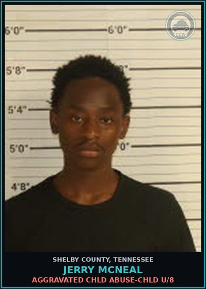 CCW arrest card for JERRY MCNEAL in Shelby County: AGGRAVATED chld ABUSE-chld U/8