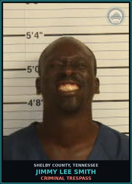 CCW arrest card for JIMMY LEE SMITH in Shelby County: CRIMINAL TRESPASS