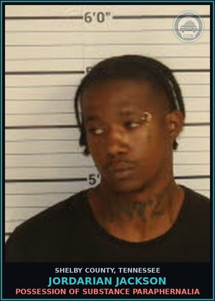 CCW arrest card for JORDARIAN JACKSON in Shelby County: UPCS-W/I METH