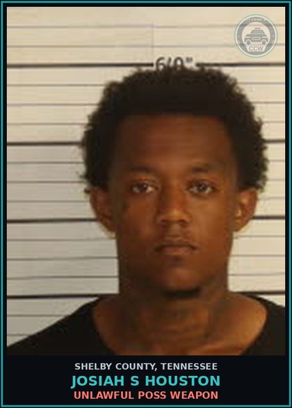 CCW arrest card for JOSIAH S HOUSTON in Shelby County: UNLAWFUL POSS WEAPON