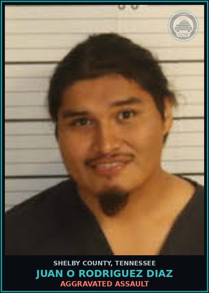 CCW arrest card for JUAN O RODRIGUEZ DIAZ in Shelby County: AGGRAVATED ASSAULT