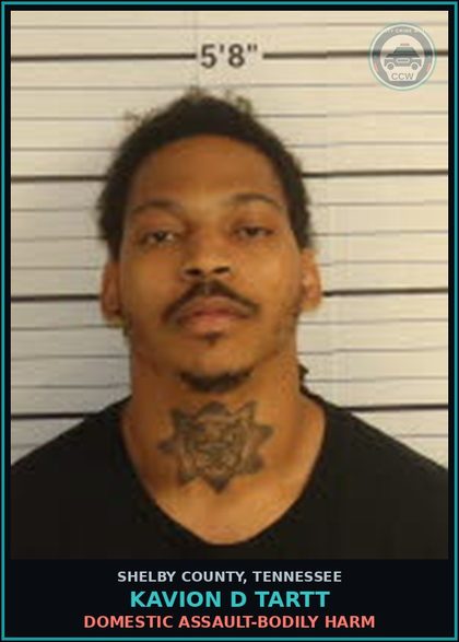 CCW arrest card for KAVION D TARTT in Shelby County: DOMESTIC ASSAULT-BODILY HARM
