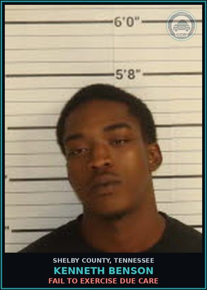 CCW arrest card for KENNETH BENSON in Shelby County: FAIL TO EXERCISE DUE CARE