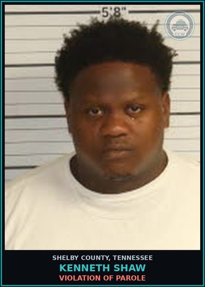 CCW arrest card for KENNETH SHAW in Shelby County: VIOLATION OF PAROLE