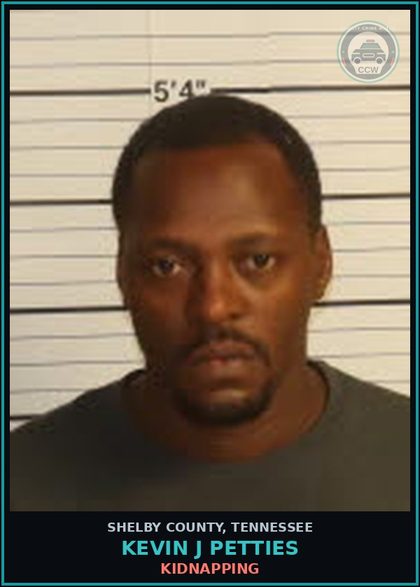 CCW arrest card for KEVIN J PETTIES in Shelby County: KIDNAPPING