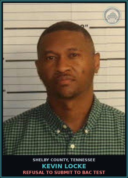 CCW arrest card for KEVIN LOCKE in Shelby County: REFUSAL TO SUBMIT TO BAC TEST