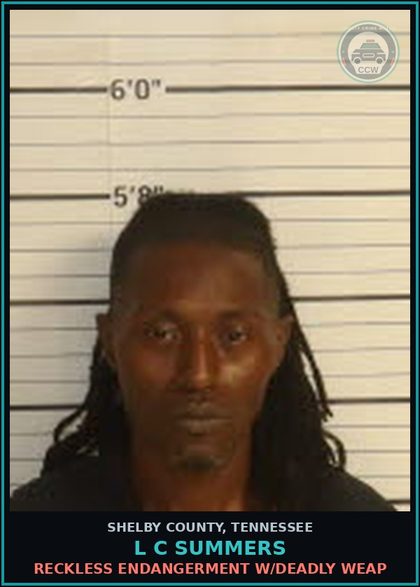 CCW arrest card for L C SUMMERS in Shelby County: RECKLESS ENDANGERMENT W/DEADLY WEAP
