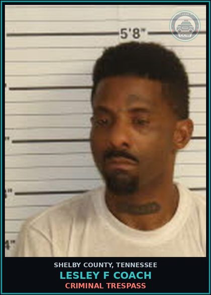 CCW arrest card for LESLEY F COACH in Shelby County: CRIMINAL TRESPASS