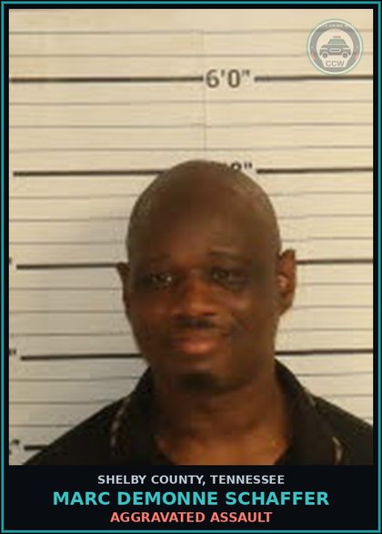 CCW arrest card for MARC DEMONNE SCHAFFER in Shelby County: AGGRAVATED ASSAULT