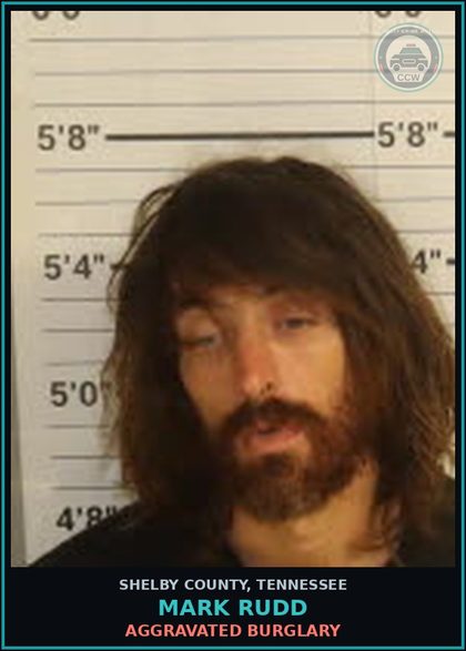 CCW arrest card for MARK RUDD in Shelby County: AGGRAVATED BURGLARY