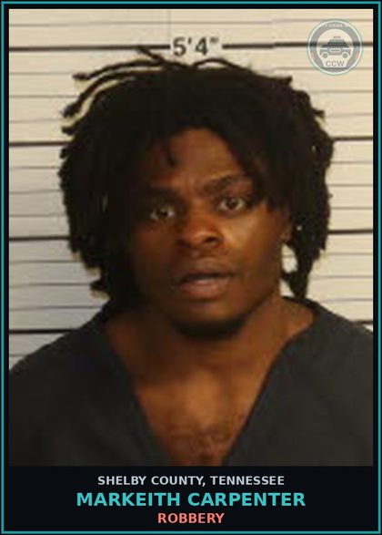 CCW arrest card for MARKEITH CARPENTER in Shelby County: AGGRAVATED BURGLARY