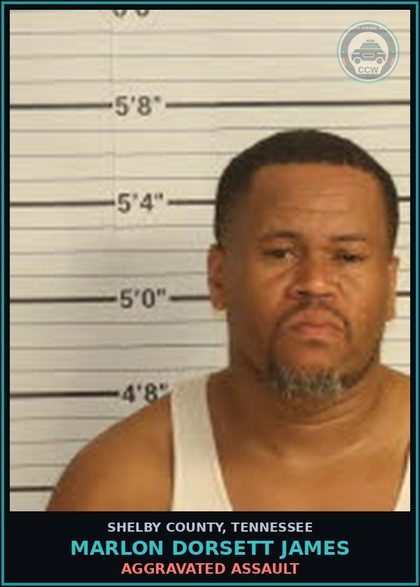 CCW arrest card for MARLON DORSETT JAMES in Shelby County: AGGRAVATED ASSAULT