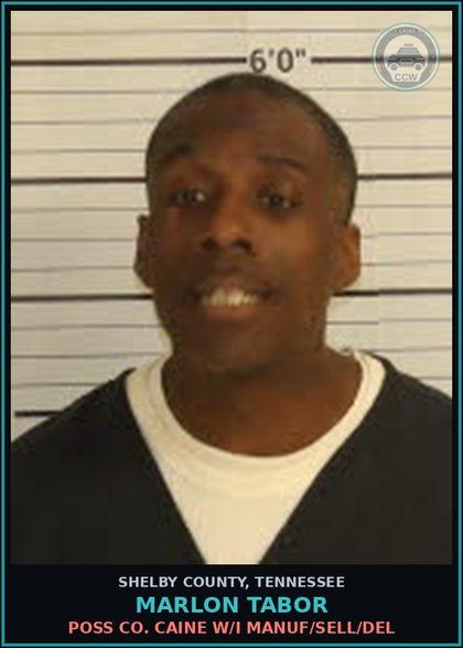CCW arrest card for MARLON TABOR in Shelby County: POSS/TAKE CONTRABAND INTO PENAL FACILITY