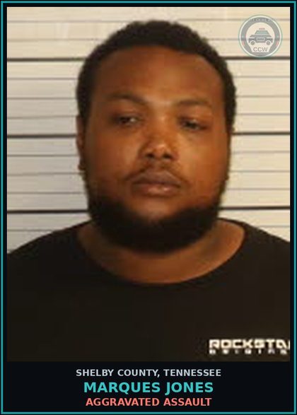 CCW arrest card for MARQUES JONES in Shelby County: DOMESTIC ASSAULT-BODILY HARM