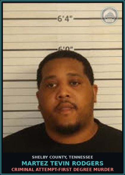 CCW arrest card for MARTEZ TEVIN RODGERS in Shelby County: CRIMINAL ATTEMPT-FIRST DEGREE MURDER