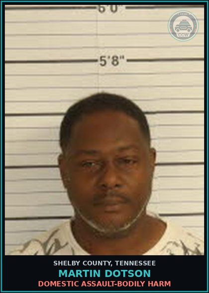 CCW arrest card for MARTIN DOTSON in Shelby County: DOMESTIC ASSAULT-BODILY HARM